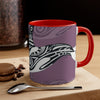 Orca Killer Whale Tribal Ink Purple Accent Coffee Mug, 11oz