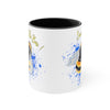 Save the Bees Watercolor Splash on White Art Accent Coffee Mug, 11oz