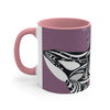 Orca Killer Whale Tribal Ink Purple Accent Coffee Mug, 11oz