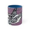 Orca Killer Whale Tribal Ink Purple Accent Coffee Mug, 11oz