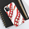 Red White Kraken Octopus Tentacles Ink Case Mate Tough Phone Cases