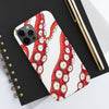 Red White Kraken Octopus Tentacles Ink Case Mate Tough Phone Cases