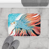 Betta Fish Red Blue Bath Mat Home Decor