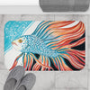 Betta Fish Red Blue Bath Mat Home Decor