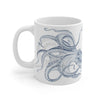 Blue Octopus Dance Ink Art Mug 11Oz