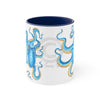 Blue Octopus Ink On White Art Accent Coffee Mug 11Oz Navy /