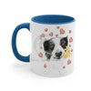 Border Collie Hearts On White Art Accent Coffee Mug 11Oz