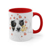 Border Collie Hearts On White Art Accent Coffee Mug 11Oz