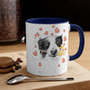 Border Collie Hearts On White Art Accent Coffee Mug 11Oz