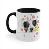 Border Collie Hearts On White Art Accent Coffee Mug 11Oz