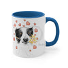 Border Collie Hearts On White Art Accent Coffee Mug 11Oz