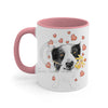 Border Collie Hearts On White Art Accent Coffee Mug 11Oz