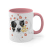 Border Collie Hearts On White Art Accent Coffee Mug 11Oz