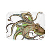 Brown Green Octopus On White Ink Art Bath Mat 24 × 17 Home Decor