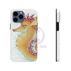 Cute Seahorse Lady Magenta Orange Teal Splash Ink Art Case Mate Tough Phone Cases Iphone 13 Pro Max