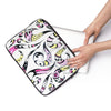 Funky Doodle Swirls Ink White Laptop Sleeve