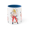 Funky Pin Up Costume Lady Ink Art Accent Coffee Mug 11Oz Blue /