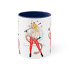 Funky Pin Up Costume Lady Ink Art Accent Coffee Mug 11Oz Navy /