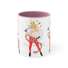 Funky Pin Up Costume Lady Ink Art Accent Coffee Mug 11Oz Pink /