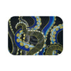 Gold Blue Tentacles Black Paper Texture Bath Mat 24 × 17 Home Decor