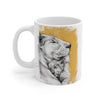 Lioness And Cub Ochre Brushed Art Mug 11Oz
