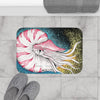 Nautilus Stippling Ink Art Black Bath Mat Home Decor