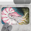 Nautilus Stippling Ink Art Black Bath Mat Home Decor