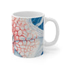 Octopus Red Blue Map Ink Splash Mug 11Oz