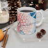 Octopus Red Blue Map Ink Splash Mug 11Oz