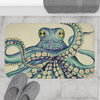 Octopus Tentacles Kraken Green On Beige Greenish Bath Mat Home Decor