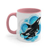 Orca Killer Whale Blue Circles Ink Accent Coffee Mug 11Oz