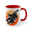 Orca Killer Whale Orange Red Sun Accent Coffee Mug 11Oz