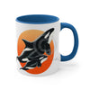 Orca Killer Whale Orange Red Sun Accent Coffee Mug 11Oz