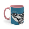 Orca Killer Whale Tribal Ink Blue Accent Coffee Mug 11Oz