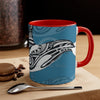 Orca Killer Whale Tribal Ink Blue Accent Coffee Mug 11Oz