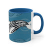 Orca Killer Whale Tribal Ink Blue Accent Coffee Mug 11Oz