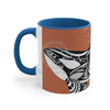 Orca Killer Whale Tribal Ink Orange Accent Coffee Mug 11Oz