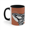 Orca Killer Whale Tribal Ink Orange Accent Coffee Mug 11Oz