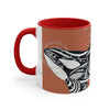 Orca Killer Whale Tribal Ink Orange Accent Coffee Mug 11Oz