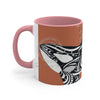 Orca Killer Whale Tribal Ink Orange Accent Coffee Mug 11Oz