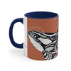 Orca Killer Whale Tribal Ink Orange Accent Coffee Mug 11Oz