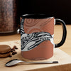 Orca Killer Whale Tribal Ink Orange Accent Coffee Mug 11Oz