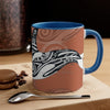 Orca Killer Whale Tribal Ink Orange Accent Coffee Mug 11Oz