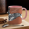 Orca Killer Whale Tribal Ink Orange Accent Coffee Mug 11Oz