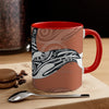 Orca Killer Whale Tribal Ink Orange Accent Coffee Mug 11Oz