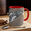 Orca Killer Whale Tribal Ink Taupe Accent Coffee Mug 11Oz