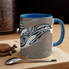 Orca Killer Whale Tribal Ink Taupe Accent Coffee Mug 11Oz