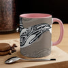 Orca Killer Whale Tribal Ink Taupe Accent Coffee Mug 11Oz