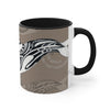 Orca Killer Whale Tribal Ink Taupe Accent Coffee Mug 11Oz