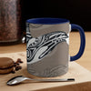 Orca Killer Whale Tribal Ink Taupe Accent Coffee Mug 11Oz